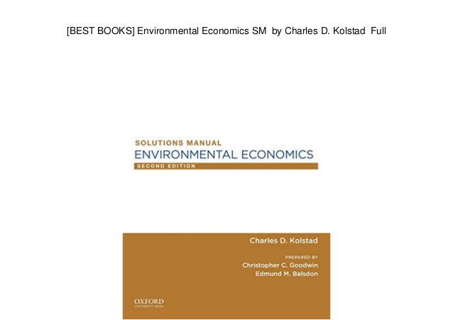 Solutions Manual Kolstad Environmental Economics postpowerup